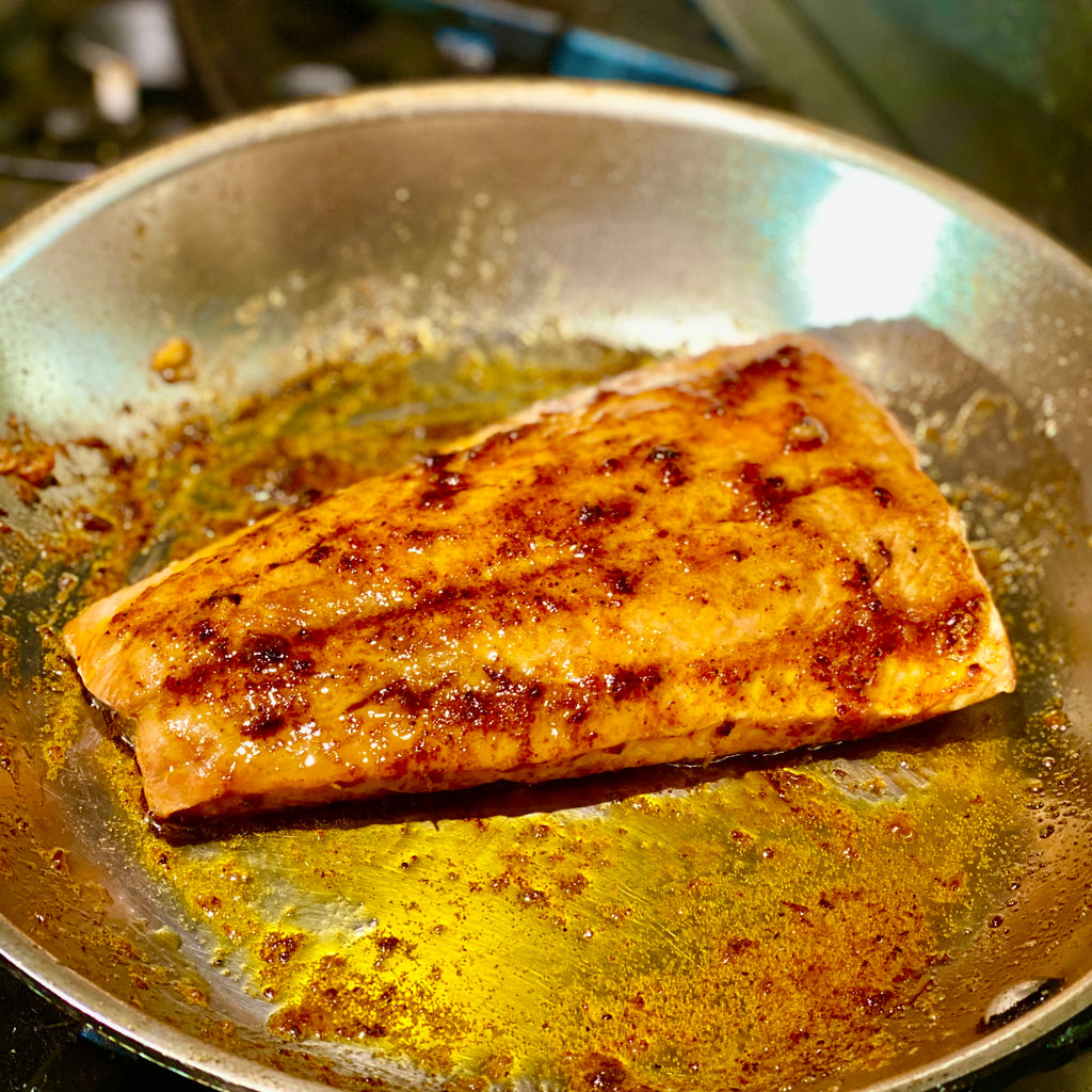 Salmon with Boat Sauce Brown Butter (a guide, not a recipe)